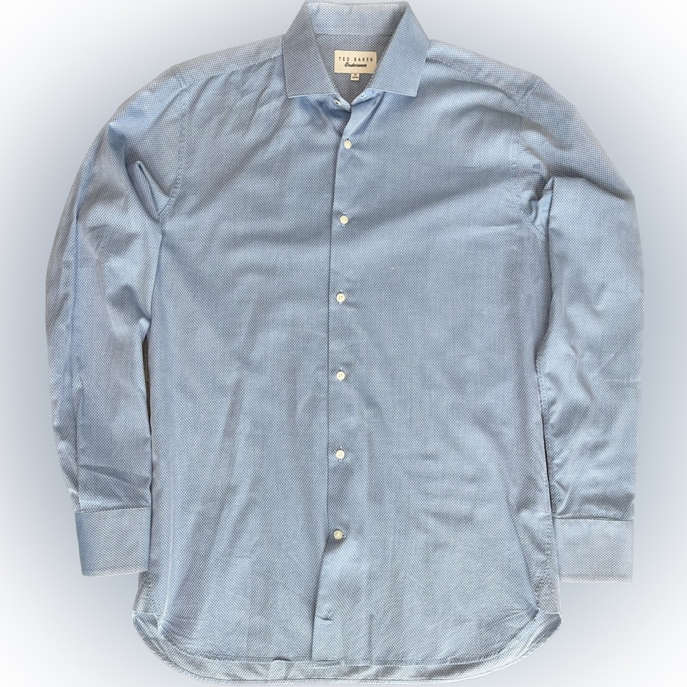 Ted Baker blue and white patterned shirt.